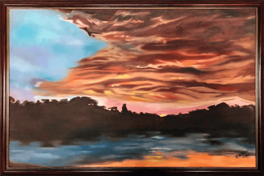 Sunset painting by Martin Welles Hill - 1977